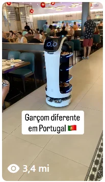 Reel de garçom robô em Portugal com 3,4 milhões de visualizações