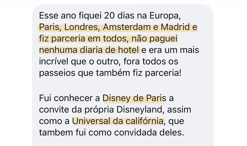 Print real de depoimento de aluno