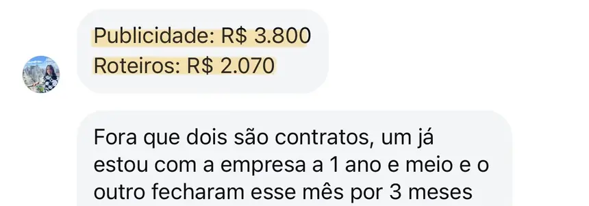 Print real de depoimento de aluno