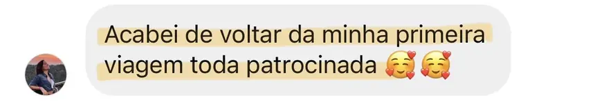 Print real de depoimento de aluno