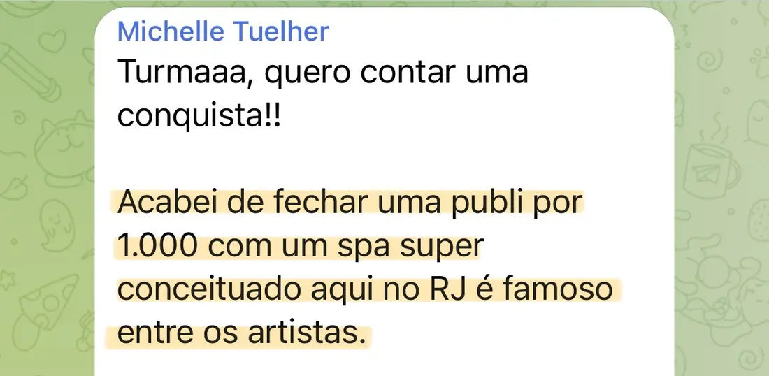 Print real de depoimento de aluno