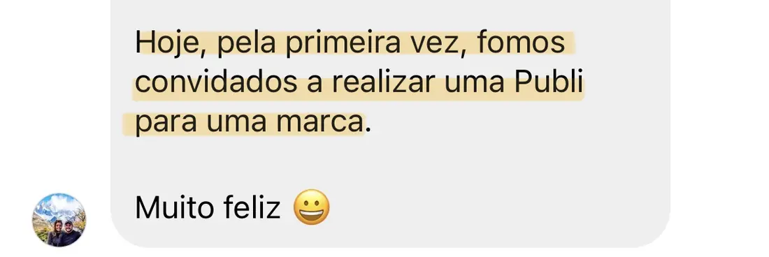 Print real de depoimento de aluno