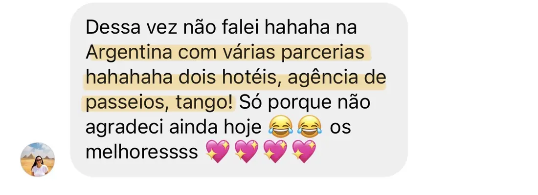 Print real de depoimento de aluno