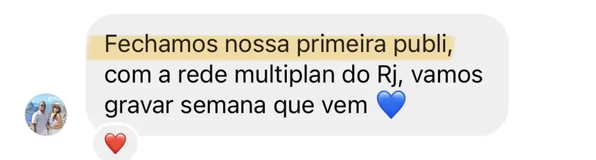 Print real de depoimento de aluno
