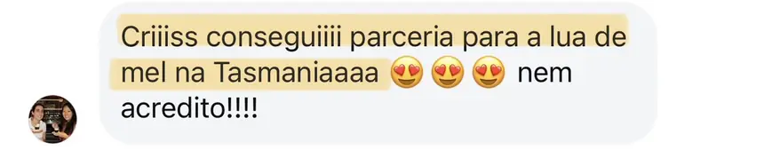 Print real de depoimento de aluno