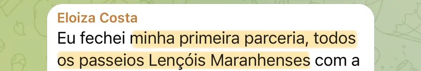 Print real de depoimento de aluno