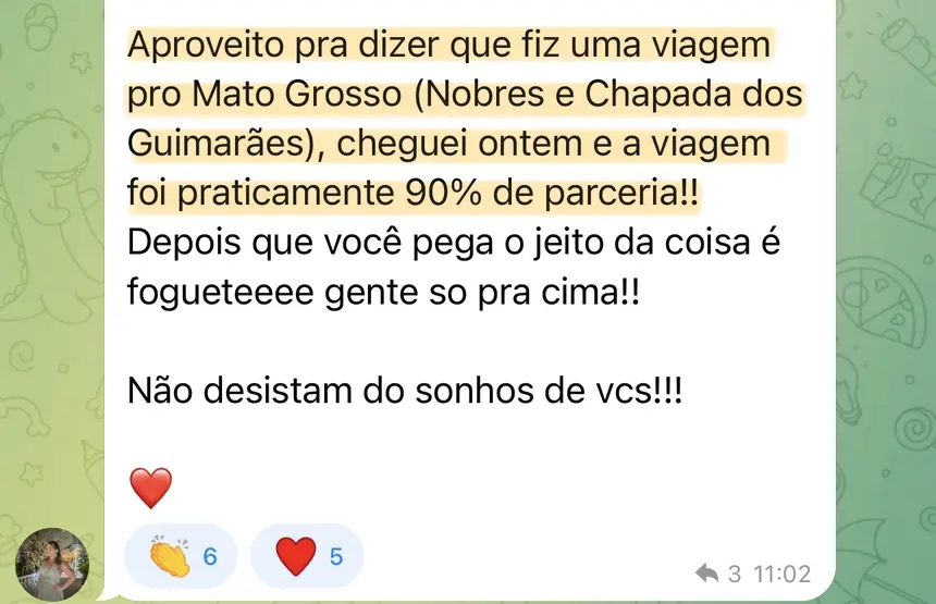 Print real de depoimento de aluno