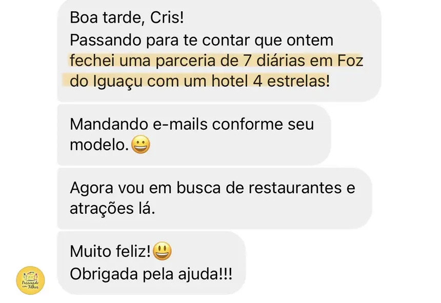 Print real de depoimento de aluno
