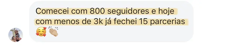 Print real de depoimento de aluno