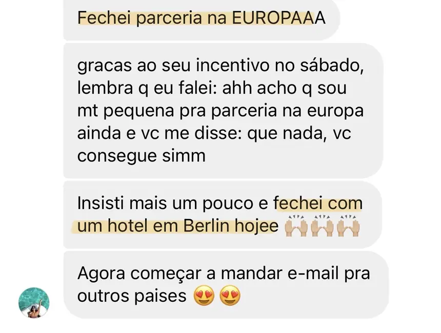 Print real de depoimento de aluno