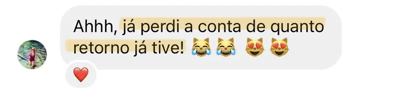 Print real de depoimento de aluno