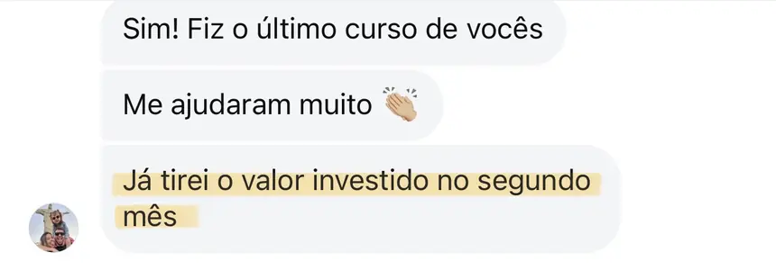 Print real de depoimento de aluno