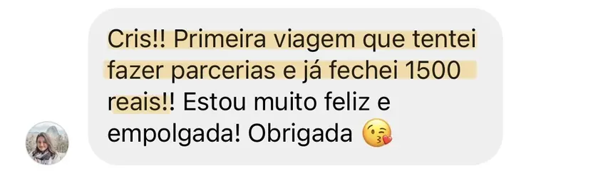 Print real de depoimento de aluno