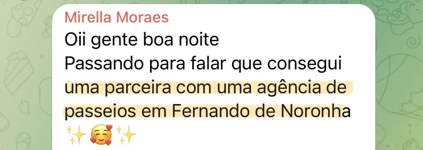 Print real de depoimento de aluno