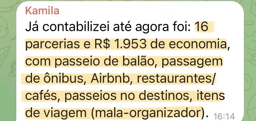 Print real de depoimento de aluno