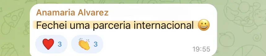 Print real de depoimento de aluno