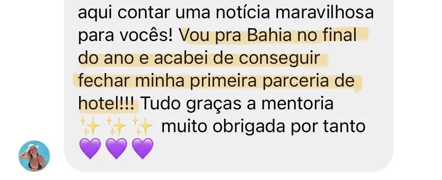 Print real de depoimento de aluno