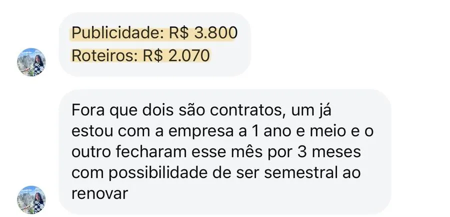 Print real de depoimento de aluno