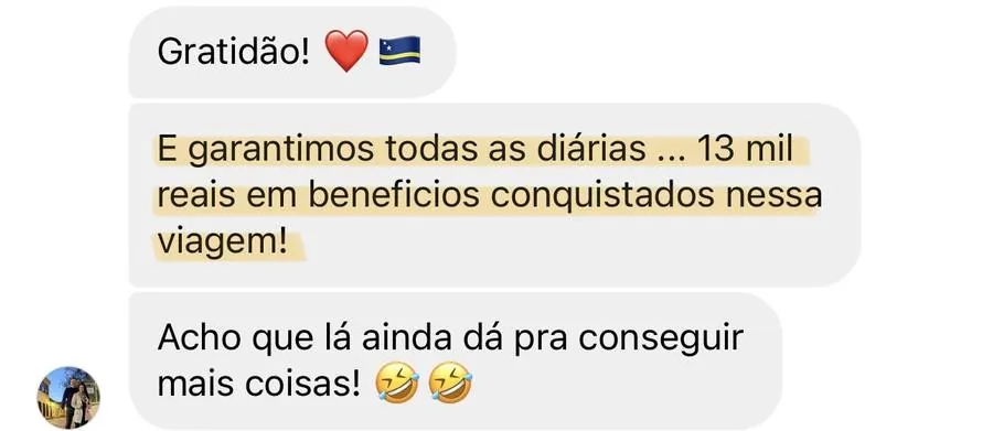 Print real de depoimento de aluno