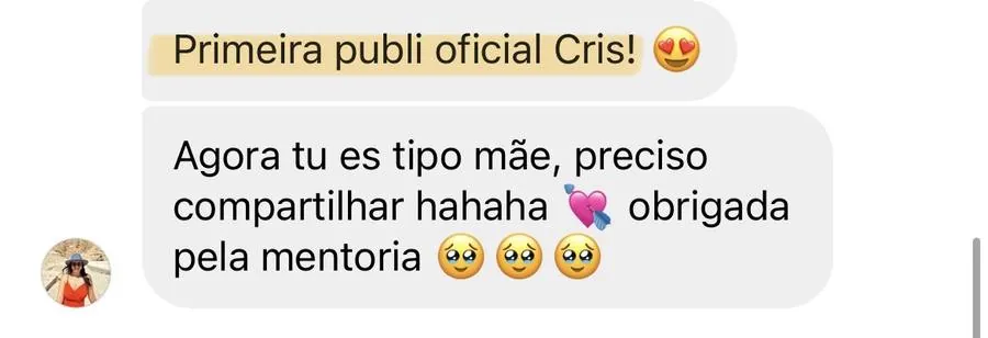 Print real de depoimento de aluno