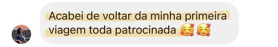 Print real de depoimento de aluno